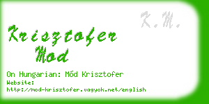 krisztofer mod business card